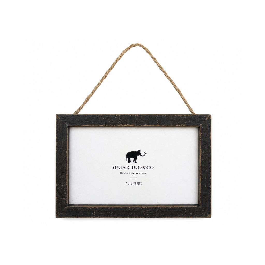 Wooden Frame 7" x 5" With Jute Horizontal - Black