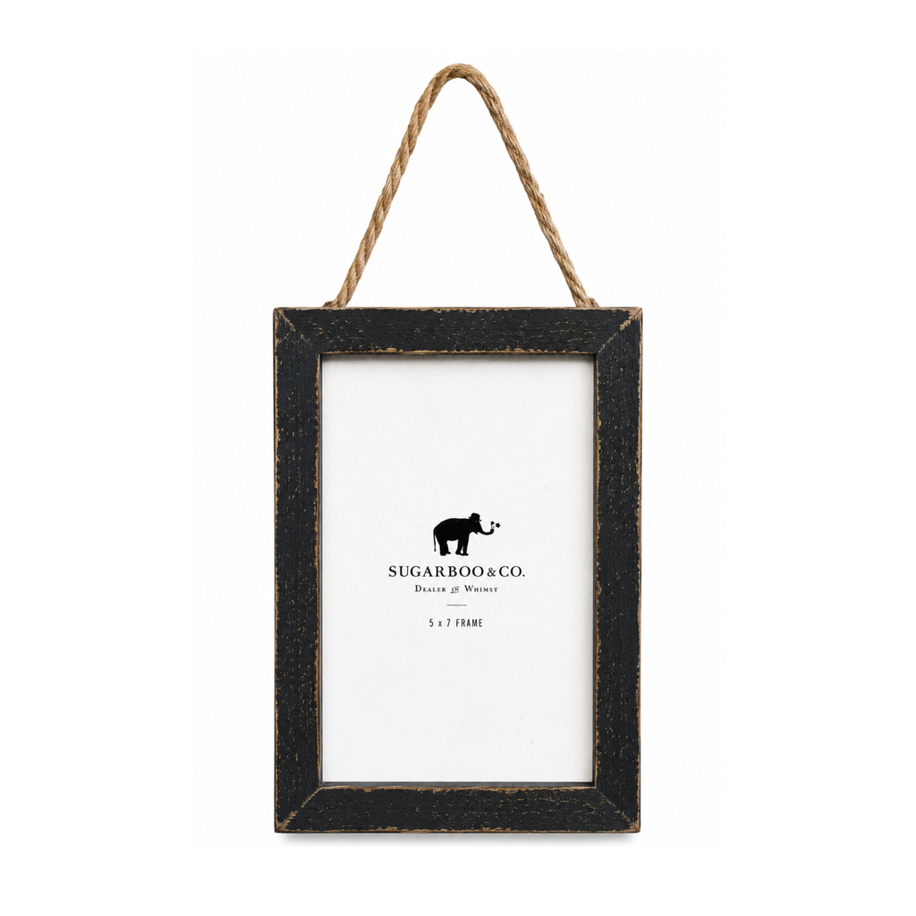 Wooden Frame 5" x 7" With Jute Vertical - Black