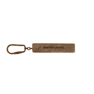Every Day I Love You Wood Key Chain