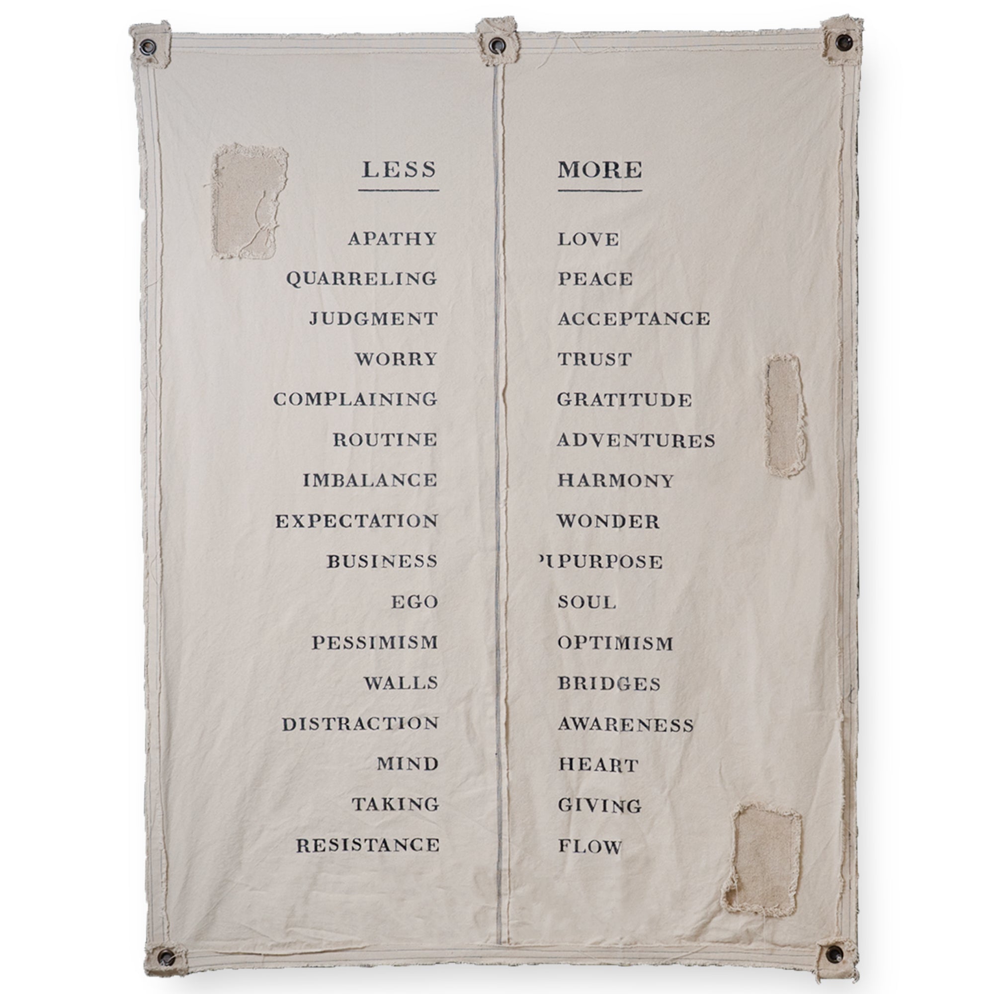 Canvas Wall Hanging - More/Less - 46” x 57