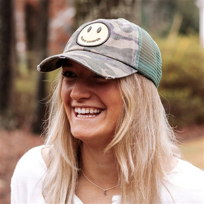 ***Happy Camper Smiley - Camo Sugarboo Hat Camo