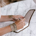 Faith Truth Love Mini Signature Leather Journal - Stone
