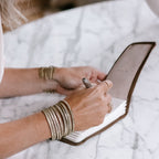 Dreams And Schemes Mini Signature Leather Journal - Honey