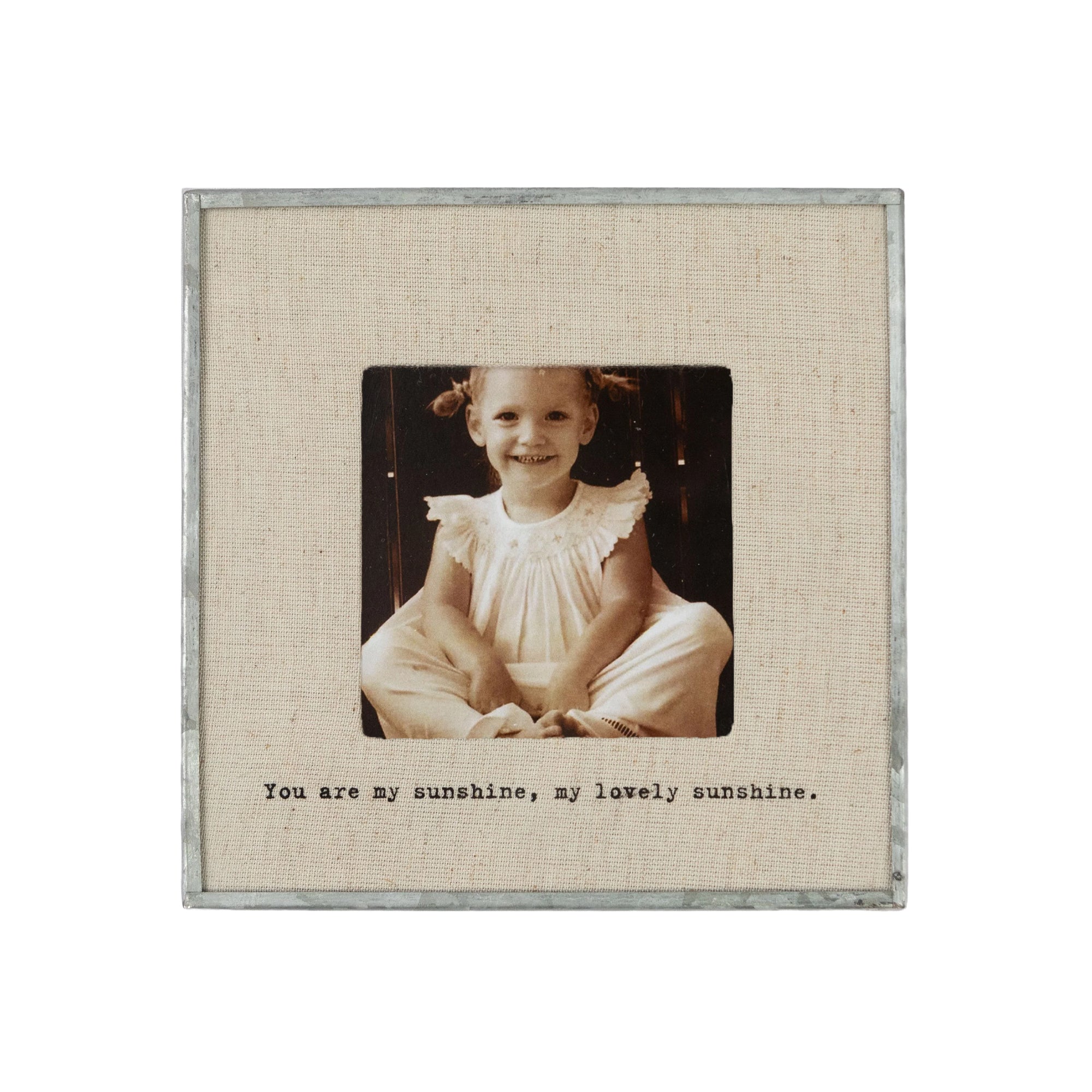 "You Are My Sunshine" Zinc Linen Frame 3.5”x3.5"