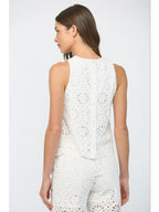Floral Eyelet Sleeveless Lace Top