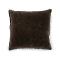 Truffle Velvet Pillow with Poms - 22"x22