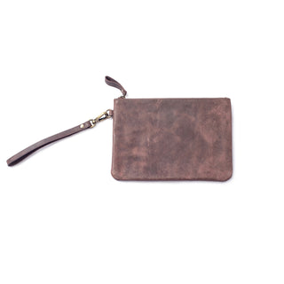 ***Burgundy Distressed Leather Wristlet Burgundy