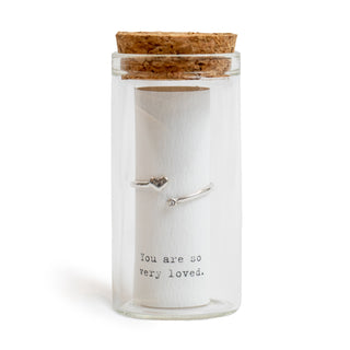 ***Message in a Bottle Ring Collection - Heart with Stone