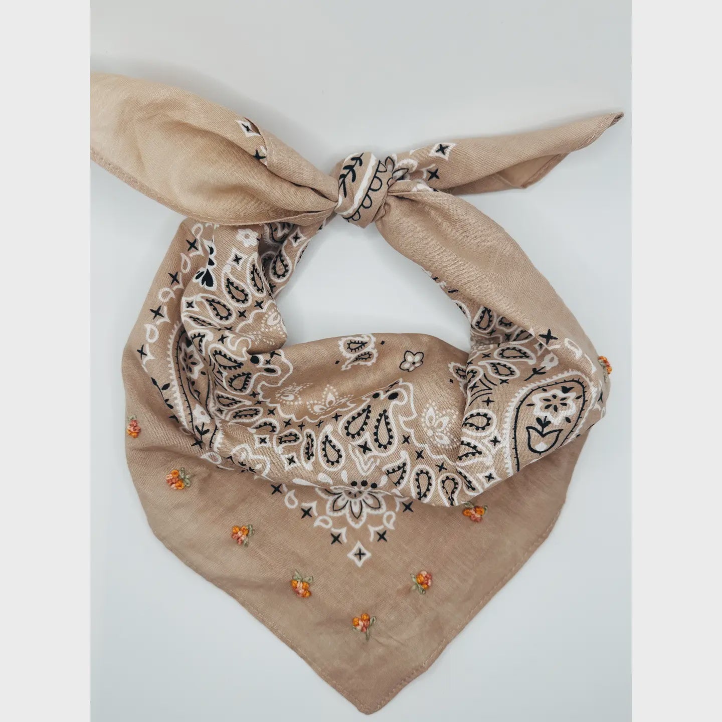 Mini Bouquet Bandana - Tan