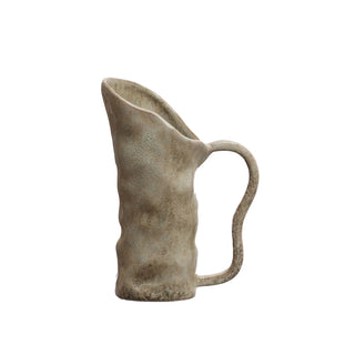 Stoneware Organic Shaped Pitcher, Reactive Glaze