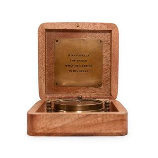 Tripod Compass in A Man Sees Wooden Box