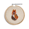 Small Animals Embroidery Hoop Collection -Fox- 4” Diameter