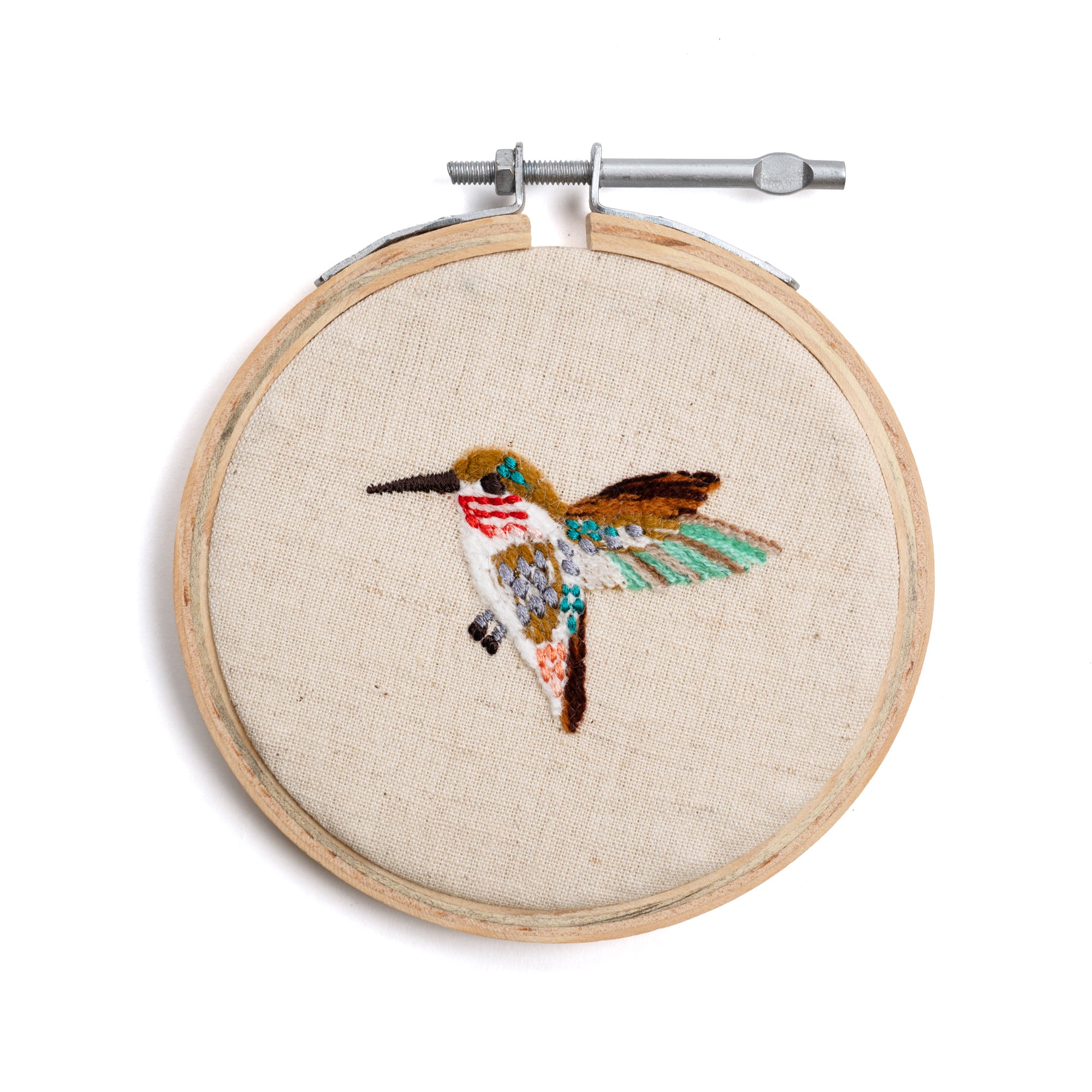 Small Animals Embroidery Hoop Collection -Humming Bird- 4” Diameter