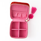 Ariel Heart Velvet Jewelry Box Pink