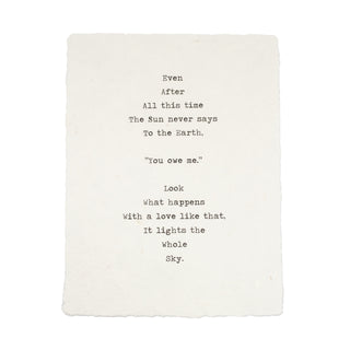 Even After All This Time Handmade Paper Print