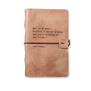 Jane Goodall Artisan Leather Journal in Blush - 5.75 x 8.75