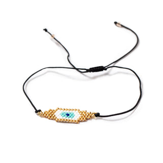 Gold Evil Eye Beaded Bracelet