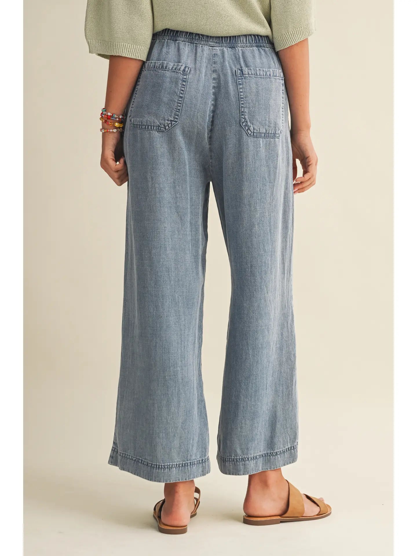 Tencel Cropped Denim Pants