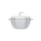 Stoneware Pumpkin Baker w/ Handles, White