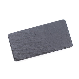 ***Small Black Slate Rectangular Platter with Broken Edges - 6” x 12