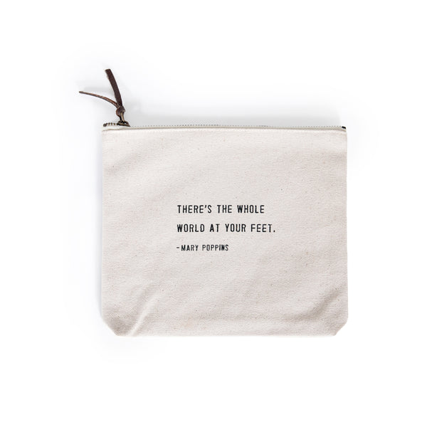 white canvas zipper bag White