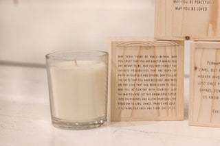 ***May today there be peace within - Blessing Candle with Engraved Wood Box 7.75oz