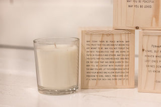 May today there be peace within - Blessing Candle with Engraved Wood Box 7.75oz