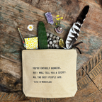Bonkers Canvas Zip Bag- Flax