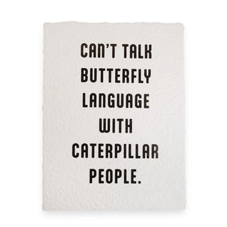 Butterfly Language Handmade Paper Print