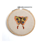 Butterfly Small Embroidery Hoop Collection - Orange & Green Wing