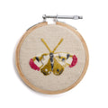 Small Butterfly Embroidery Hoop Collection -Pink & Green Wing- 4” Diameter