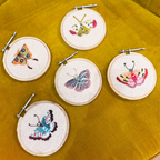 Butterfly Small Embroidery Hoop Collection - Blue & Magenta Wing