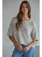 Knit Sweater Cotton Polyester Acrylic Top