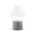***Small Round Glass Dome Vase on Green Marble Base 4" x 4" x 6"
