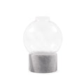 ***Medium Round Glass Dome Vase on Charcoal Marble Base 5.75" x 5.75" x 8.5"