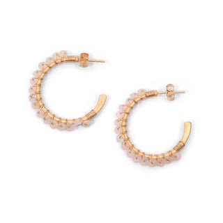 ***Ethiopian Opal Matte Hoops - Gold Plated Brass