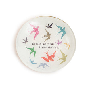 Excuse Me While I Kiss The Sky Small Round Decoupage Plate - 6"