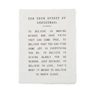 ***The True Spirit Of Christmas Handmade Paper Print 12" x 16"