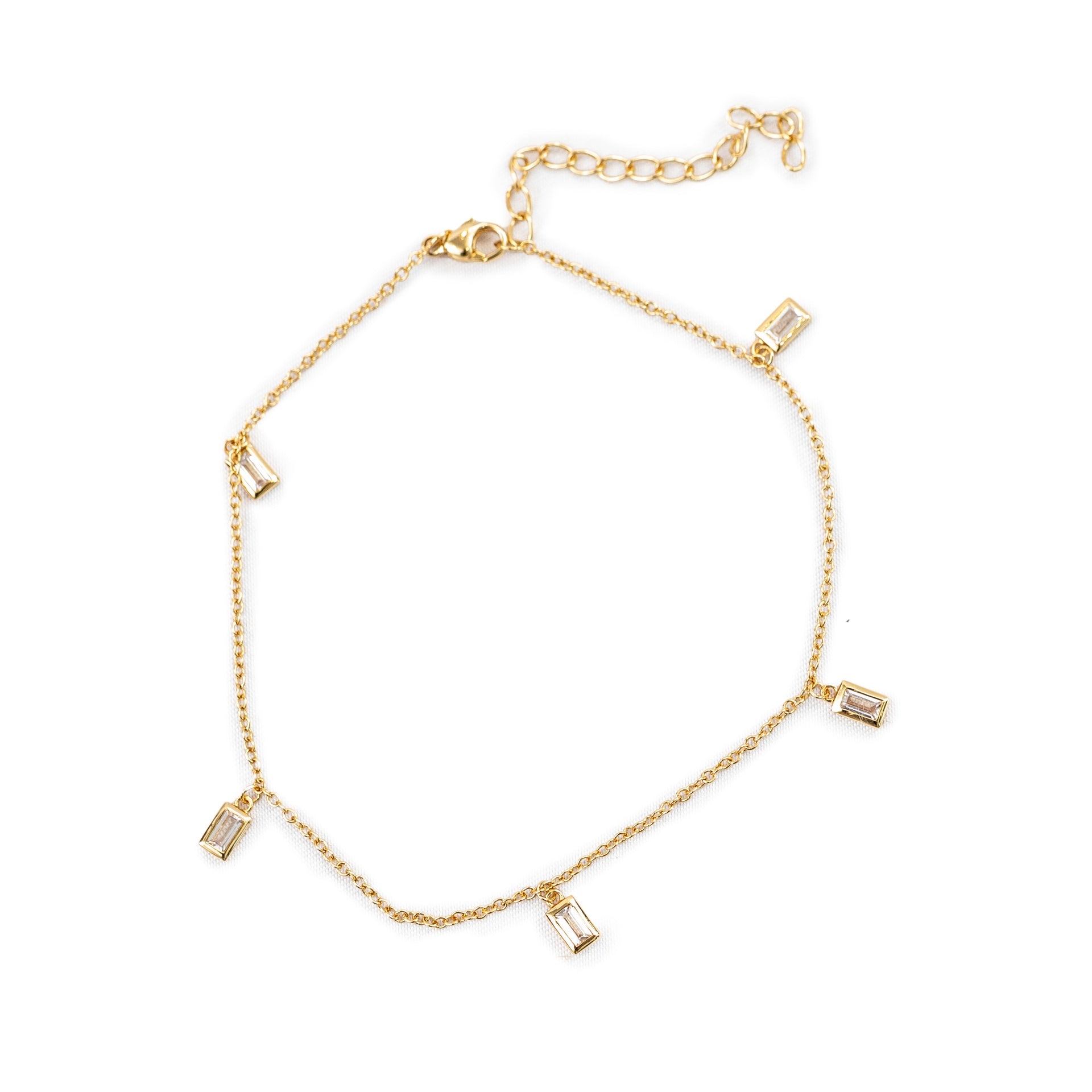 ***Multi Baguette Anklet - 8.5" 8.5"