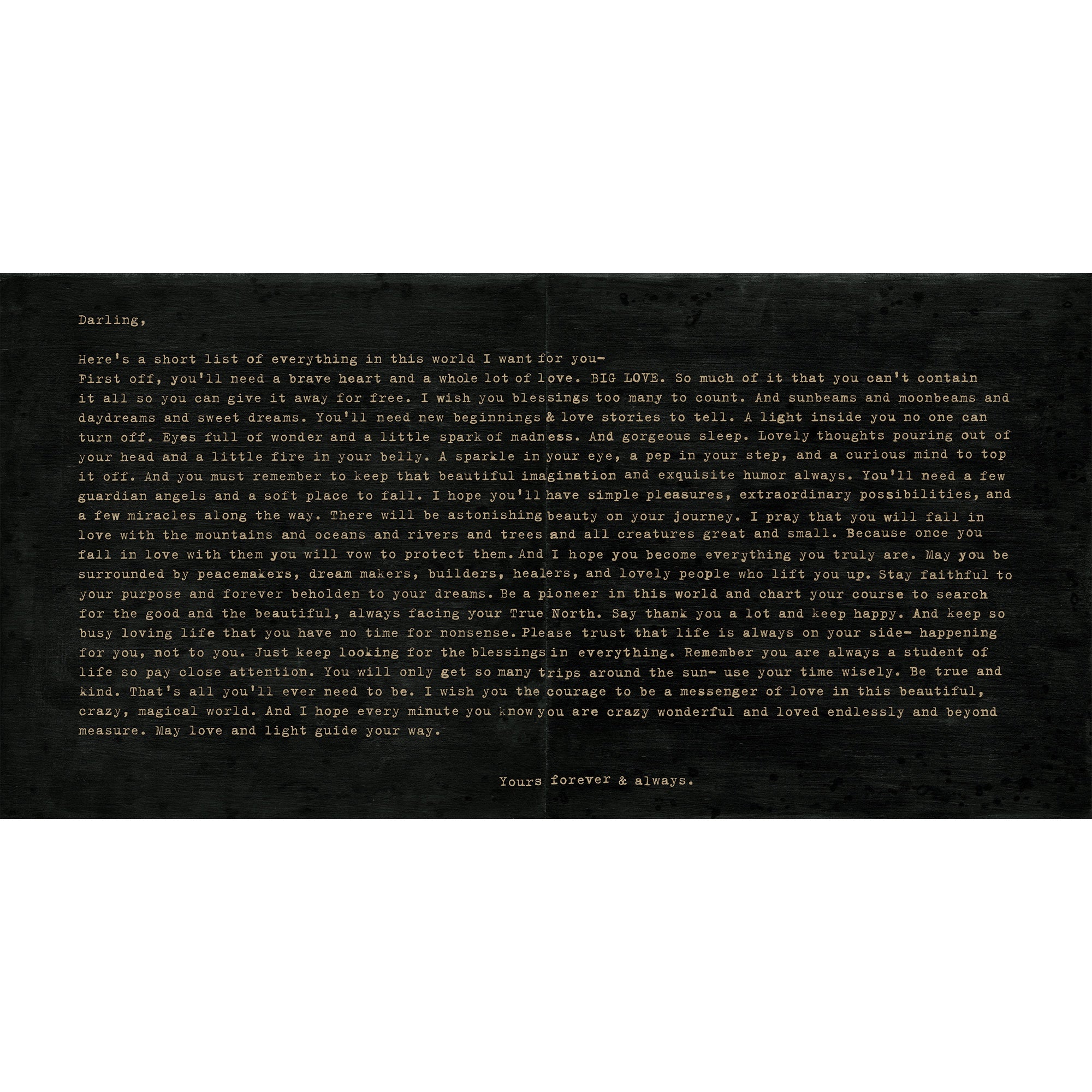 Camp Letter- Charcoal (Oversized)- Art Print