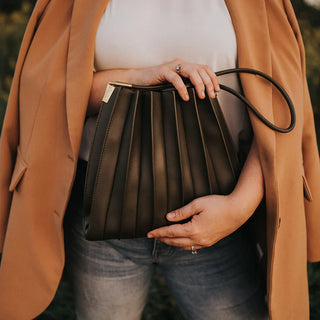 Carrie Pleated Vegan Shoulder Bag