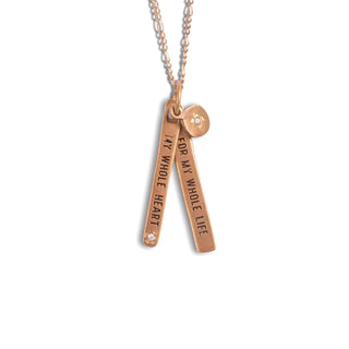 My Whole Heart Necklace - Brass 22"