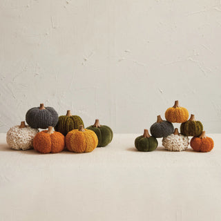 Bouclé/Velvet Pumpkins S/6 - Small