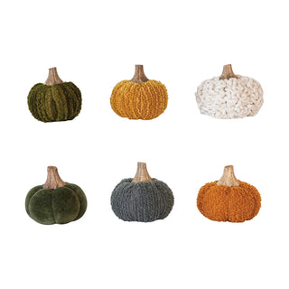 Bouclé/Velvet Pumpkins S/6 - Small