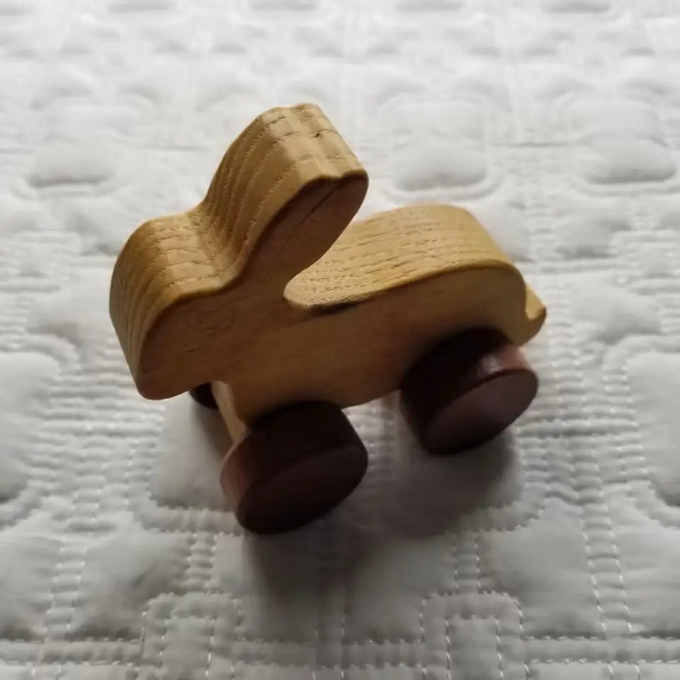 Wooden Bunny Trolley Toy Car