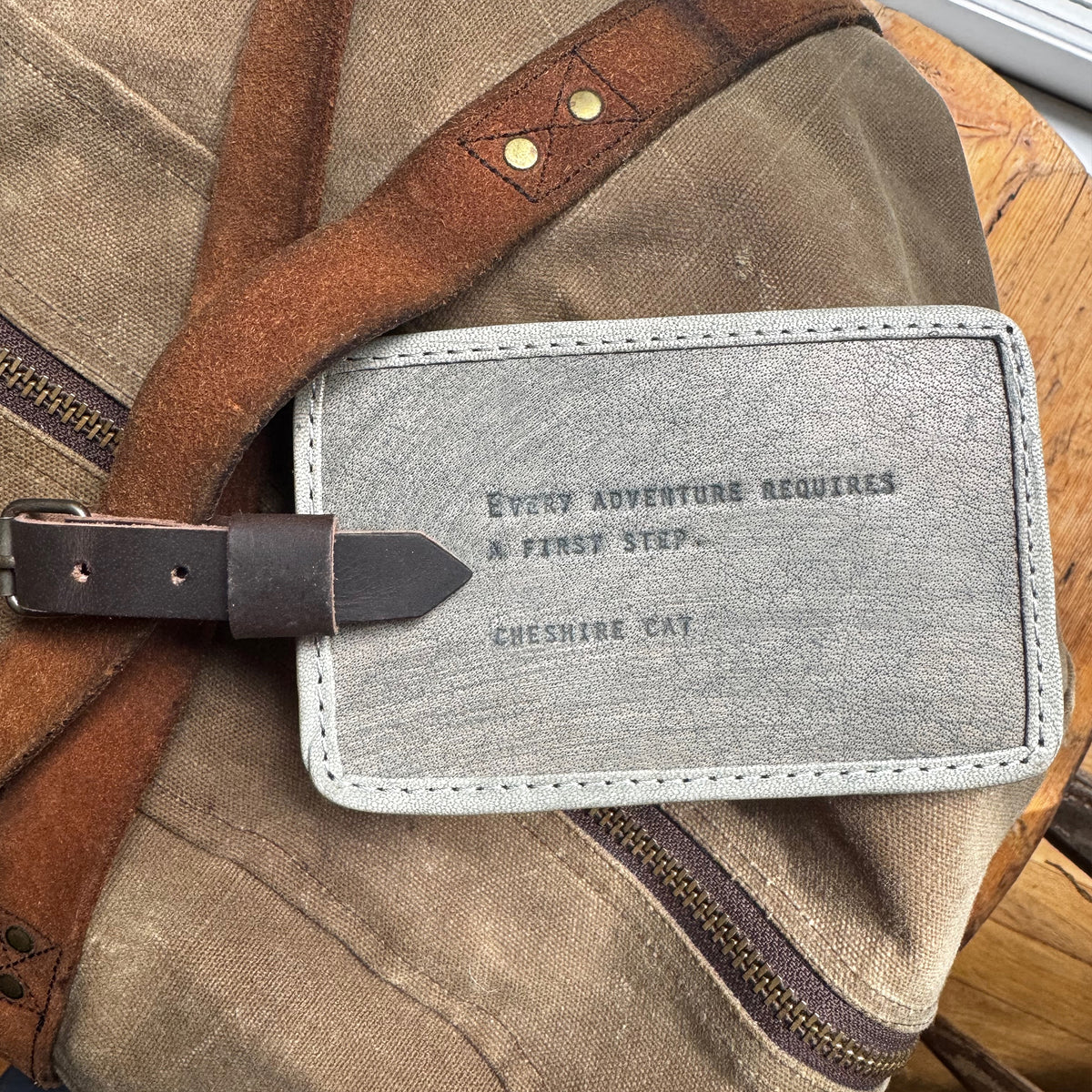 Every Adventure Leather Luggage Tag - Stone