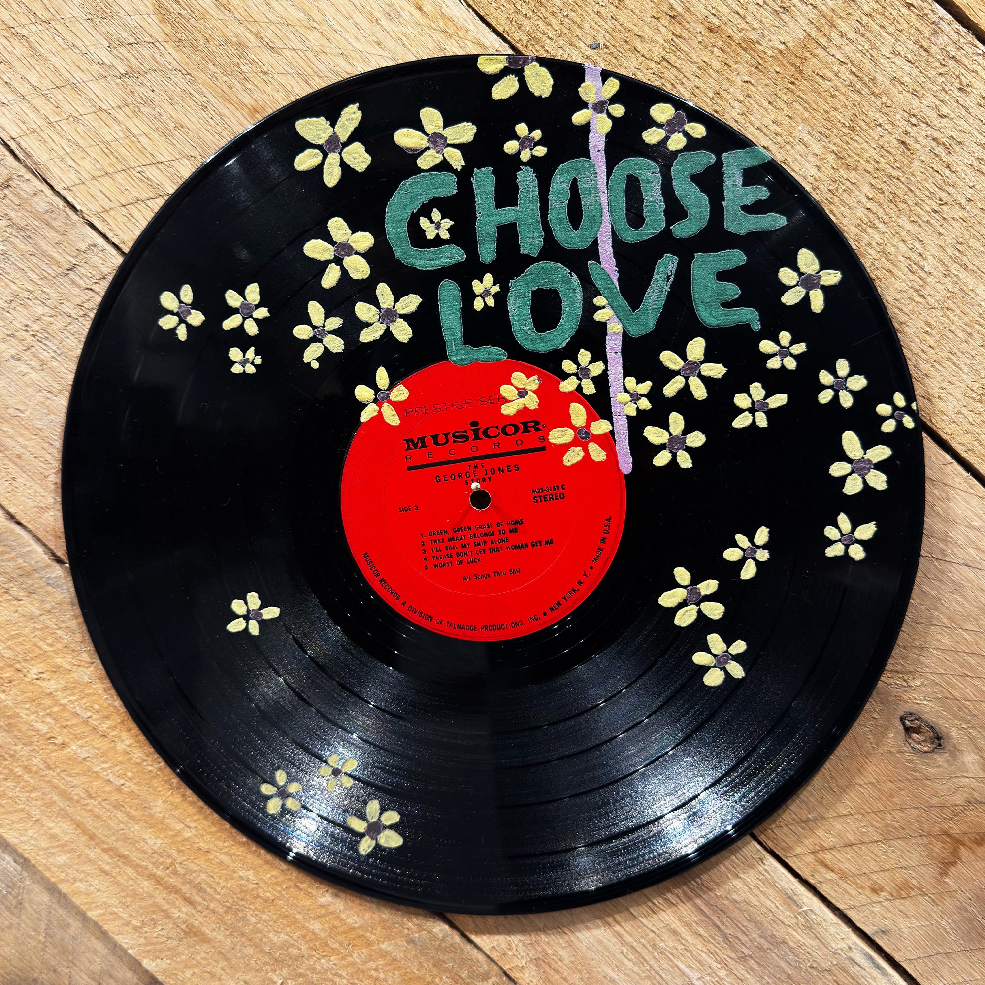 Choose Love Yellow Flowers- Vinyl Record
