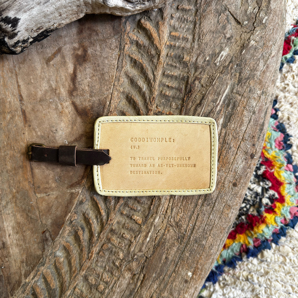 Coddiwomple Leather Luggage Tag - Honey