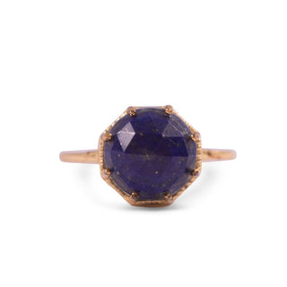 Gold Plated Ring with Lapis - Size