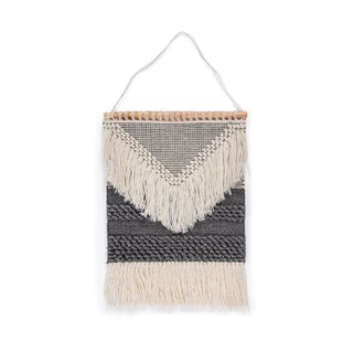 ***Grey and Cream Fringe Wall Tapestry #14